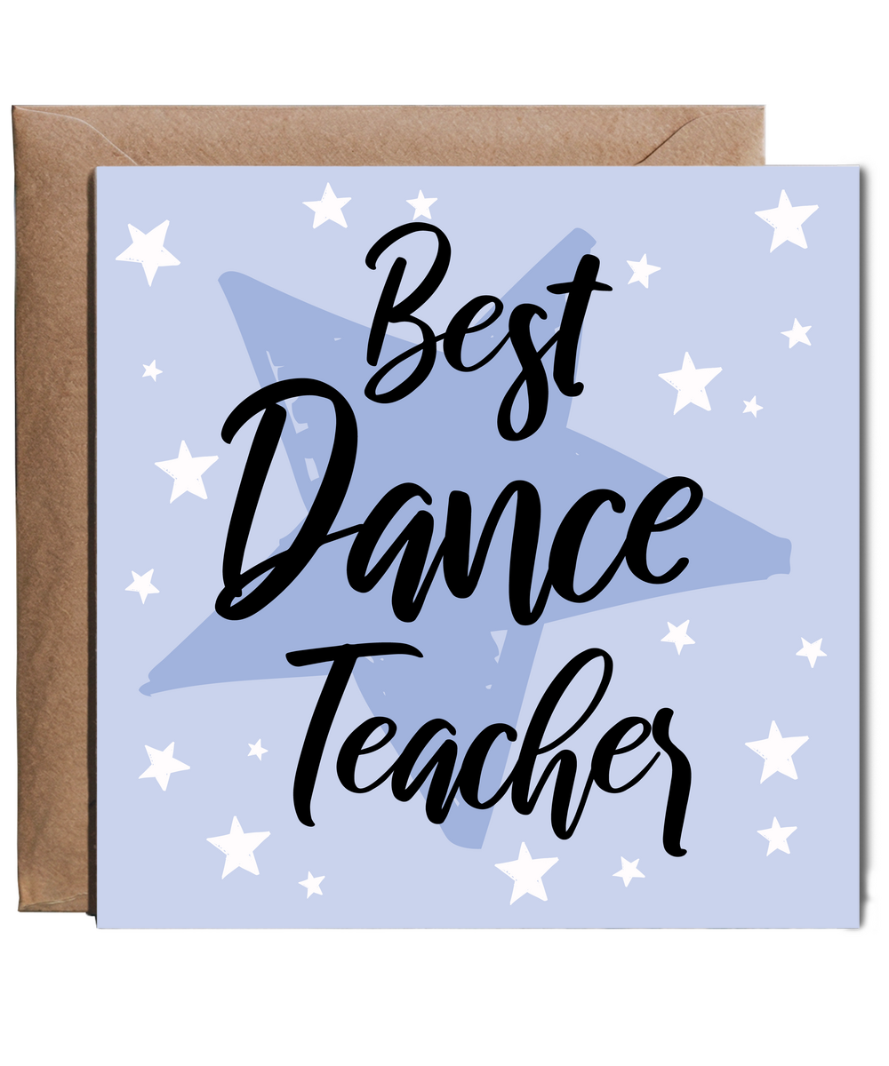 Teacher Thank You Card Star Design Best Dance Teacher