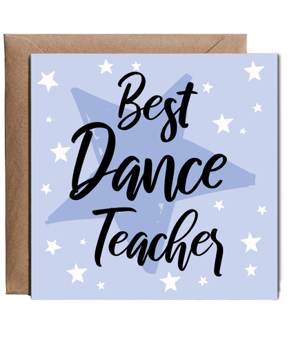 Teacher Thank You Card Star Design Best Dance Teacher