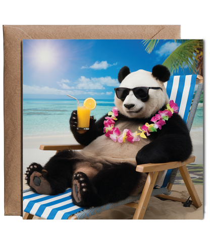 Panda on the beach
