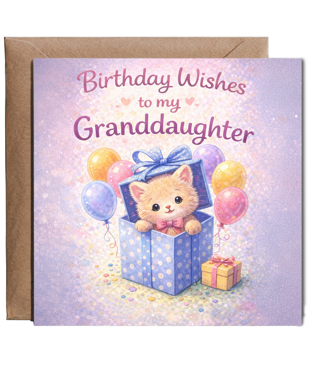 Birthday wishes to my Granddaughter adorable kitten