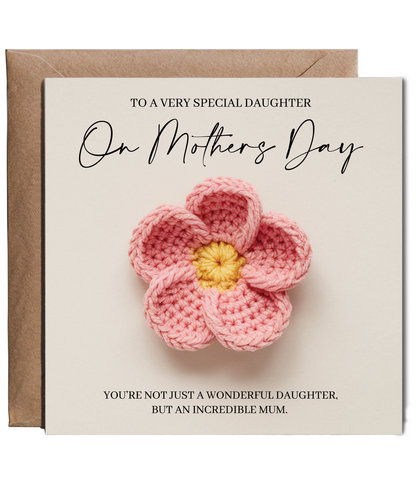 Happy Mothers Day Daughter crocheted flower