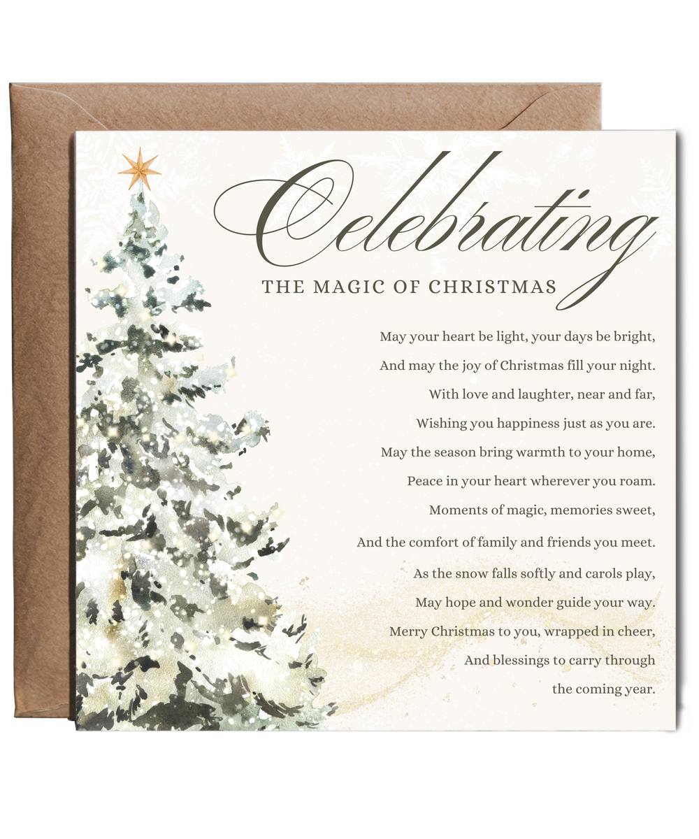 Celebrating the magic of Christmas, touching verse