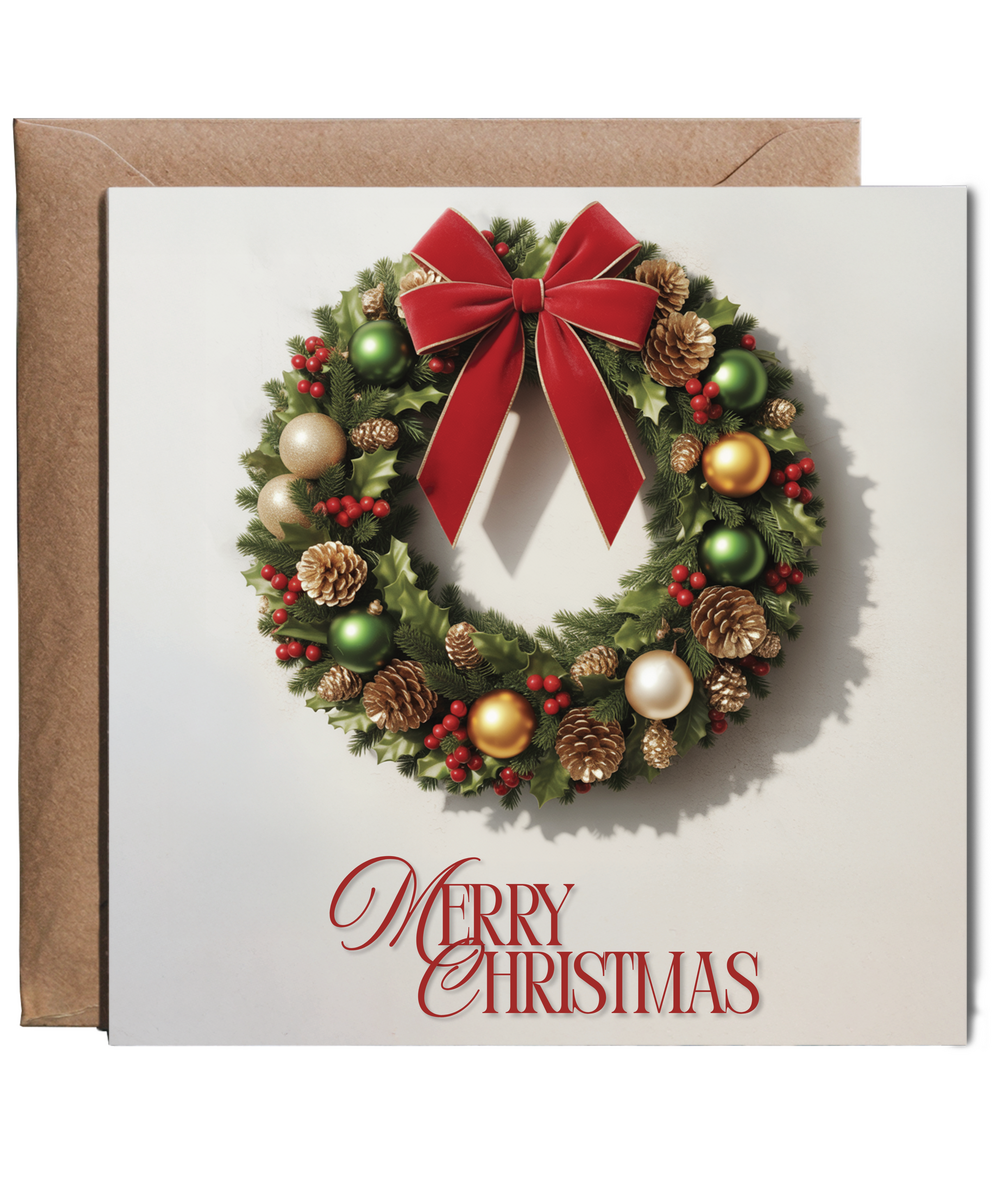 3D effect Wreath Merry Christmas