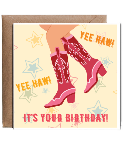 orange and yellow yee haw cowboy birthday