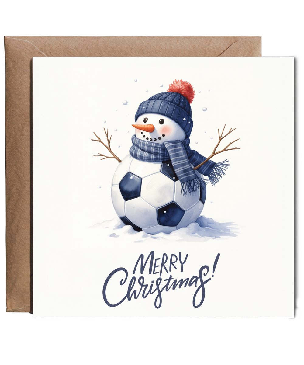 Merry Christmas football snowman