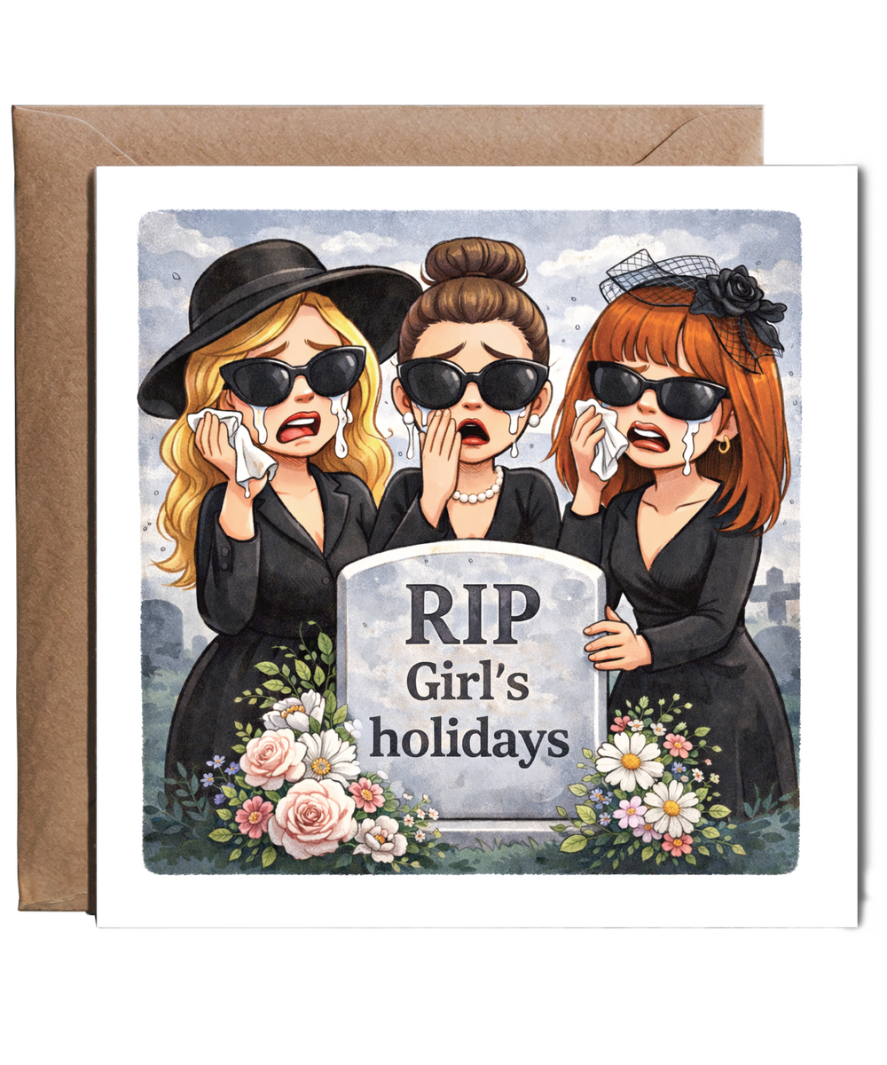 RIP girl holidays funny cartoon engagement wedding