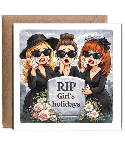RIP girl holidays funny cartoon engagement wedding