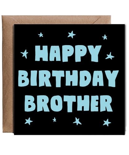 Happy Birthday Card for Brother with Blue Stars