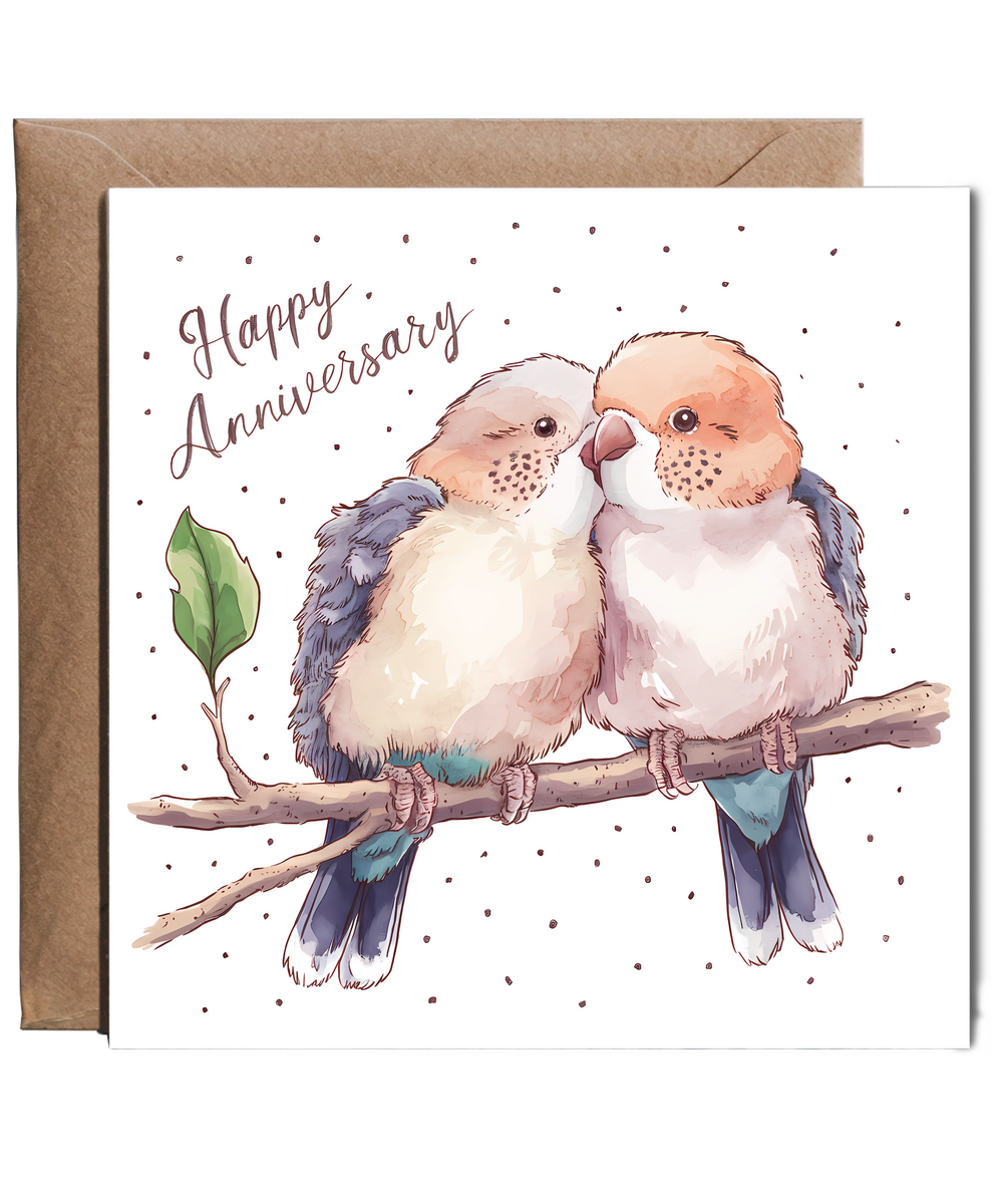 happy anniversary cute lovebirds