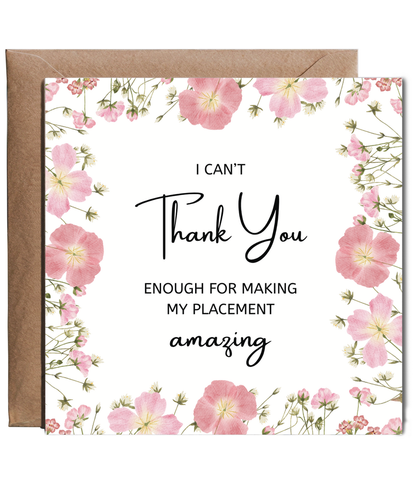 I can't thank you enough for making my placement amazing