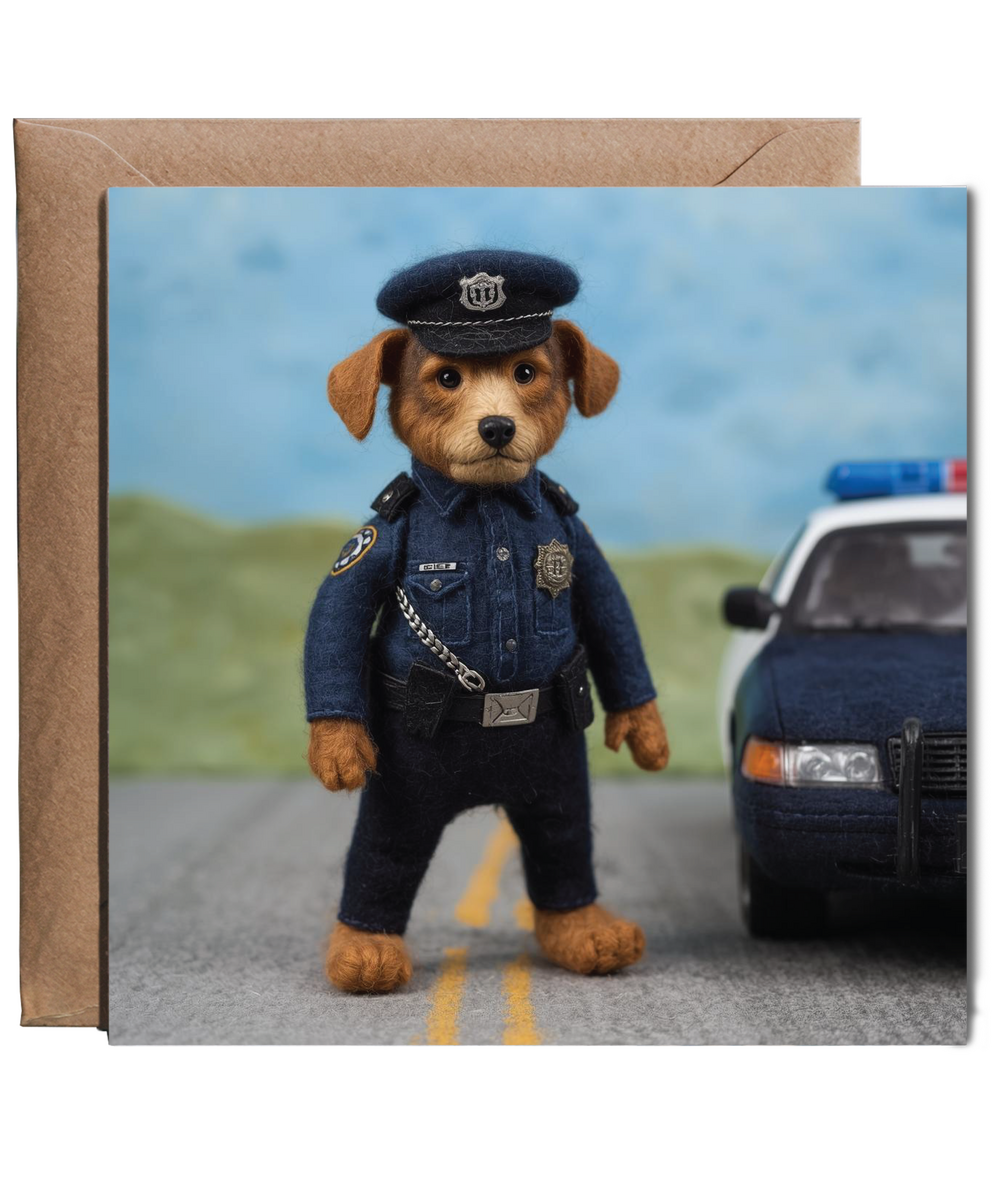 2D felt style dog Police officer