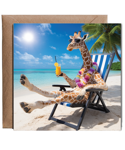 Giraffe on the beach