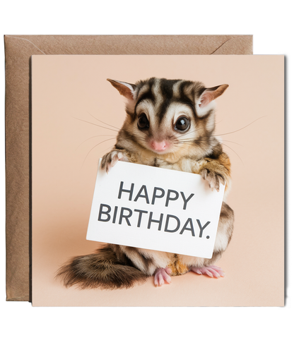 Happy Birthday card sugar glider cute