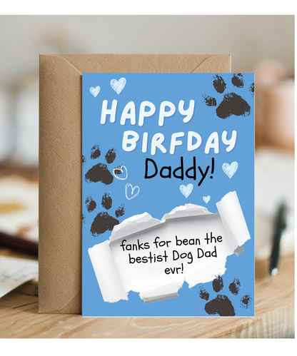 Funny Dog Dad Birthday Card from the Dog Pet Parent Gift