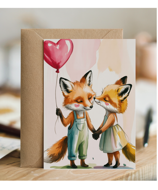 Valentines Foxes in love