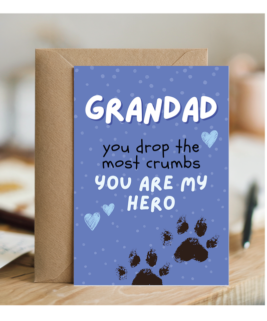 Funny Grandad Birthday Card from the Dog You are My Hero