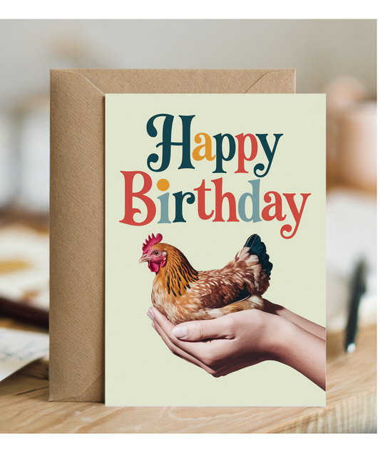 Happy Birthday Card Mini Chicken