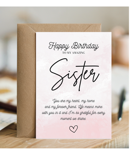 Gold Happy Birthday Sister