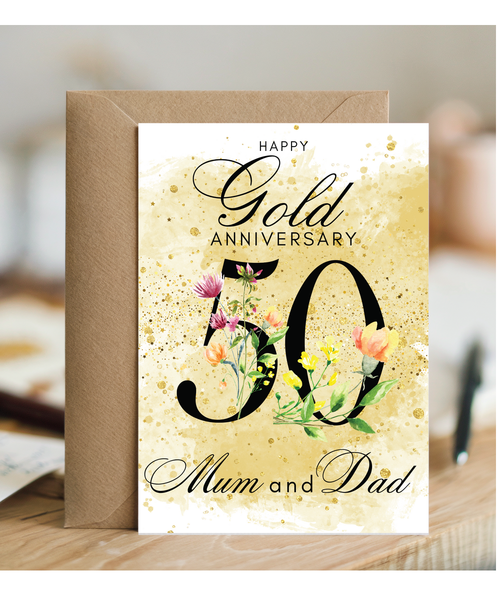 A5 Gold anniversary mum and dad