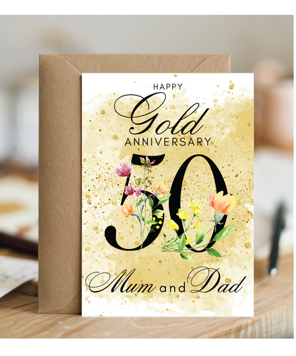 A5 Gold anniversary mum and dad
