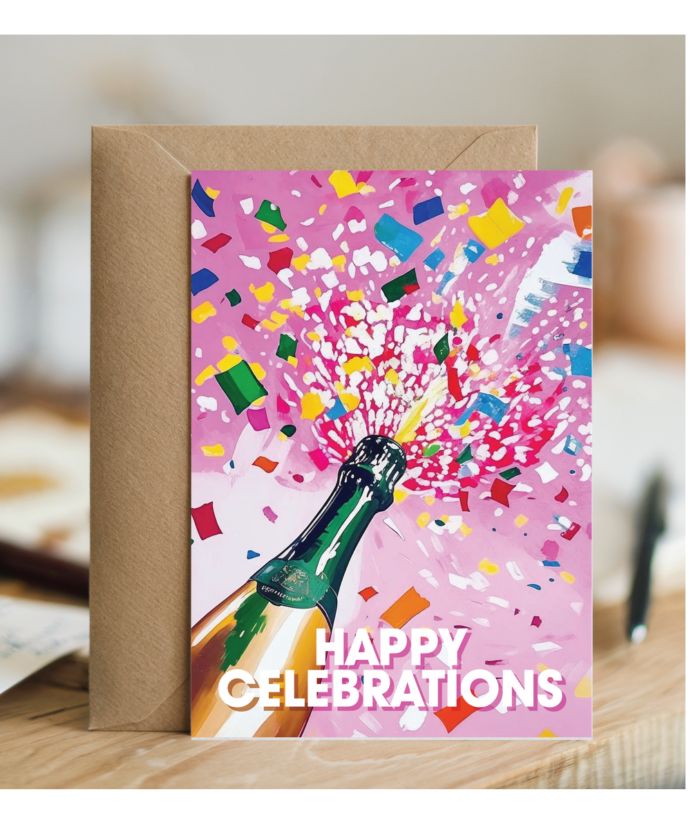 Happy Celebrations chamagne oil painting
