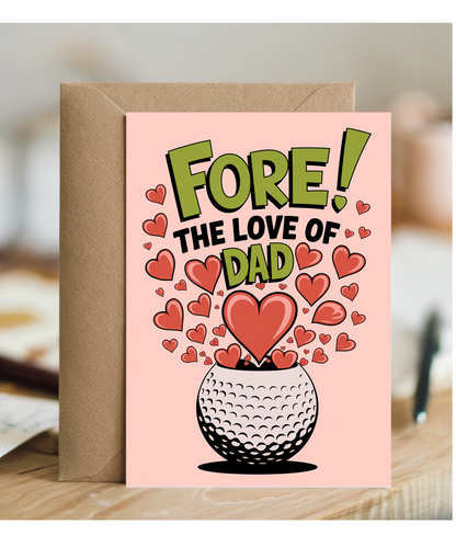 Happy Birthday Card Fore Love of Dad Golf