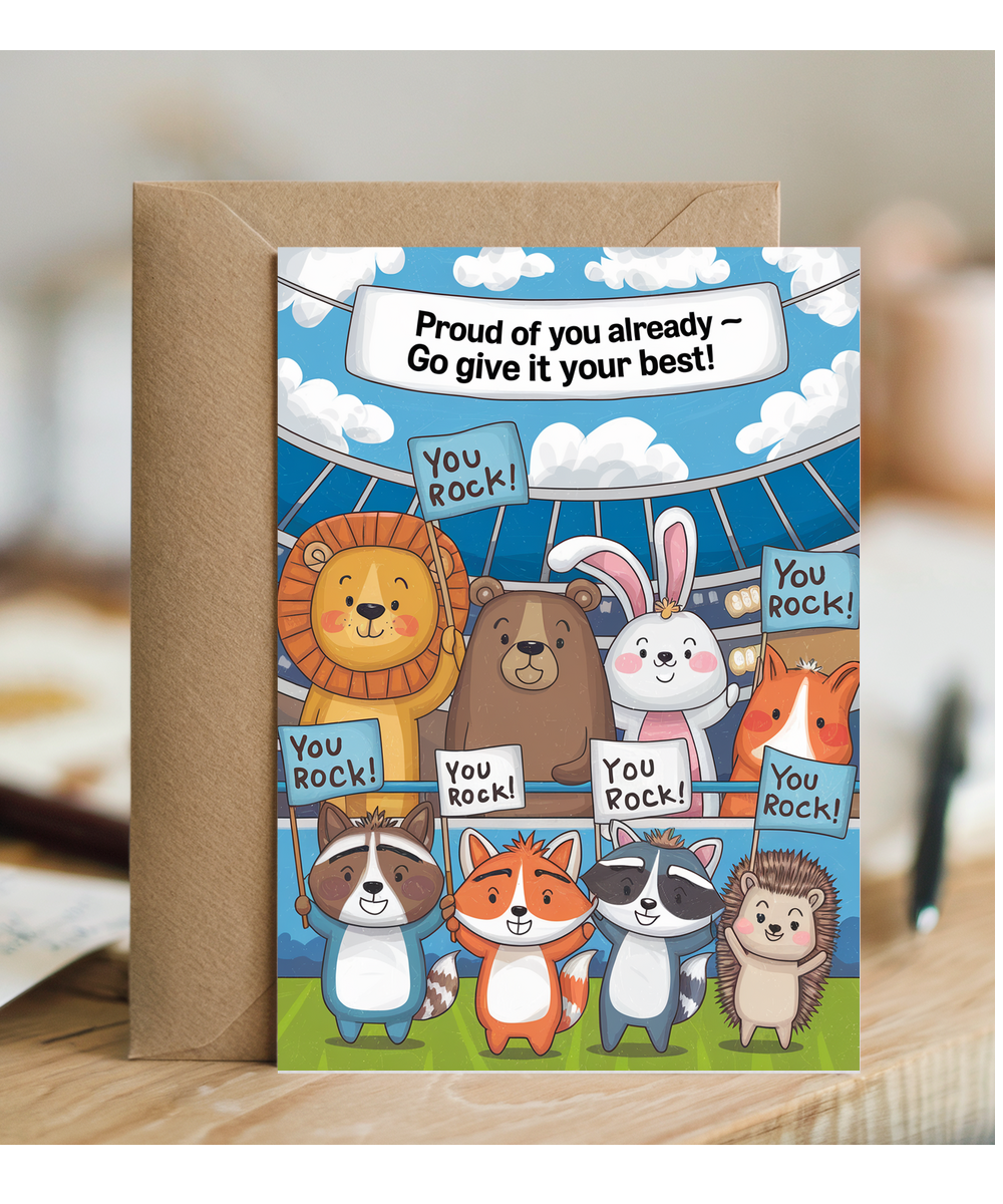 Good Luck Card for child Proud of You Already Go Give It Your Best