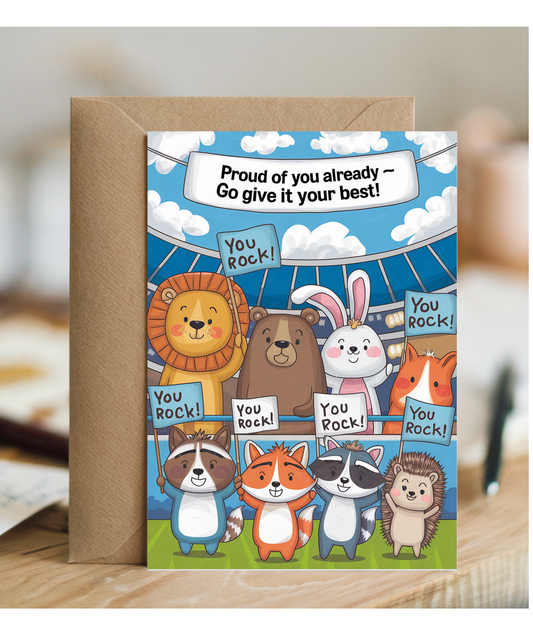Good Luck Card for child Proud of You Already Go Give It Your Best