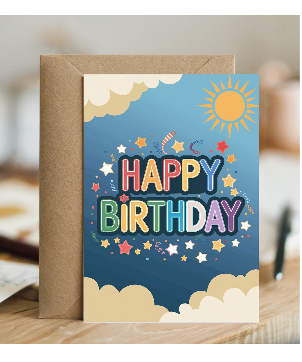 Happy Birthday in Rainbow Letters