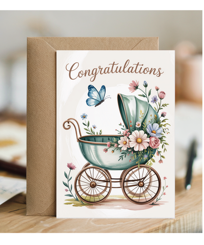Congratulations floral pram