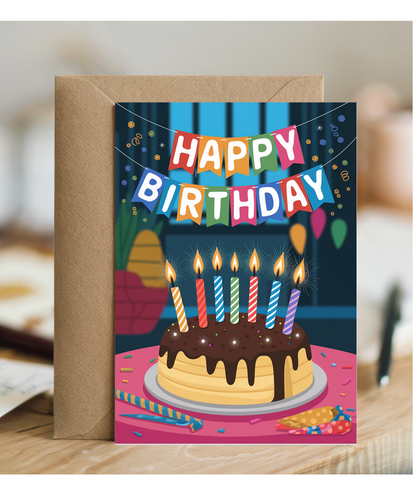 Colorful Birthday Candles and Sparkles