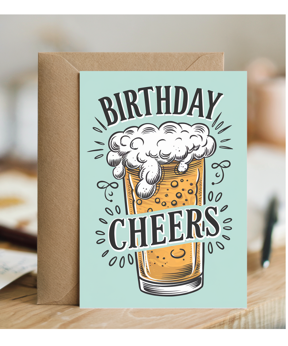 Birthday Cheers card for him craft beer pint