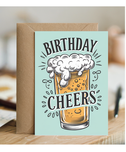 Birthday Cheers card for him craft beer pint