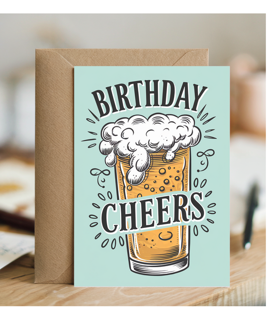 Birthday Cheers card for him craft beer pint