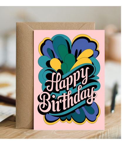 Happy Birthday Card Mural abstract