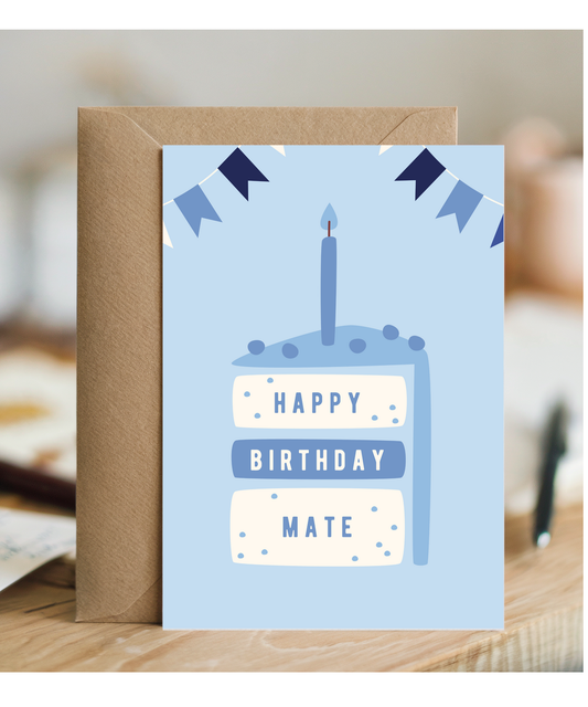 minimalistic male blue Happy Birthday mate