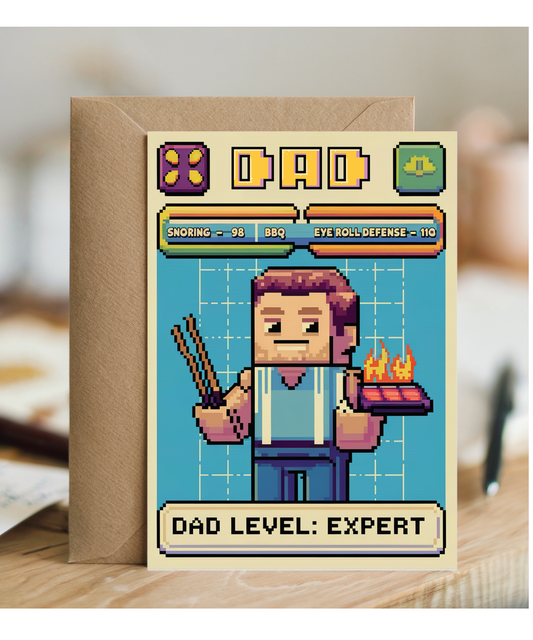 Fathers day Pixel game card