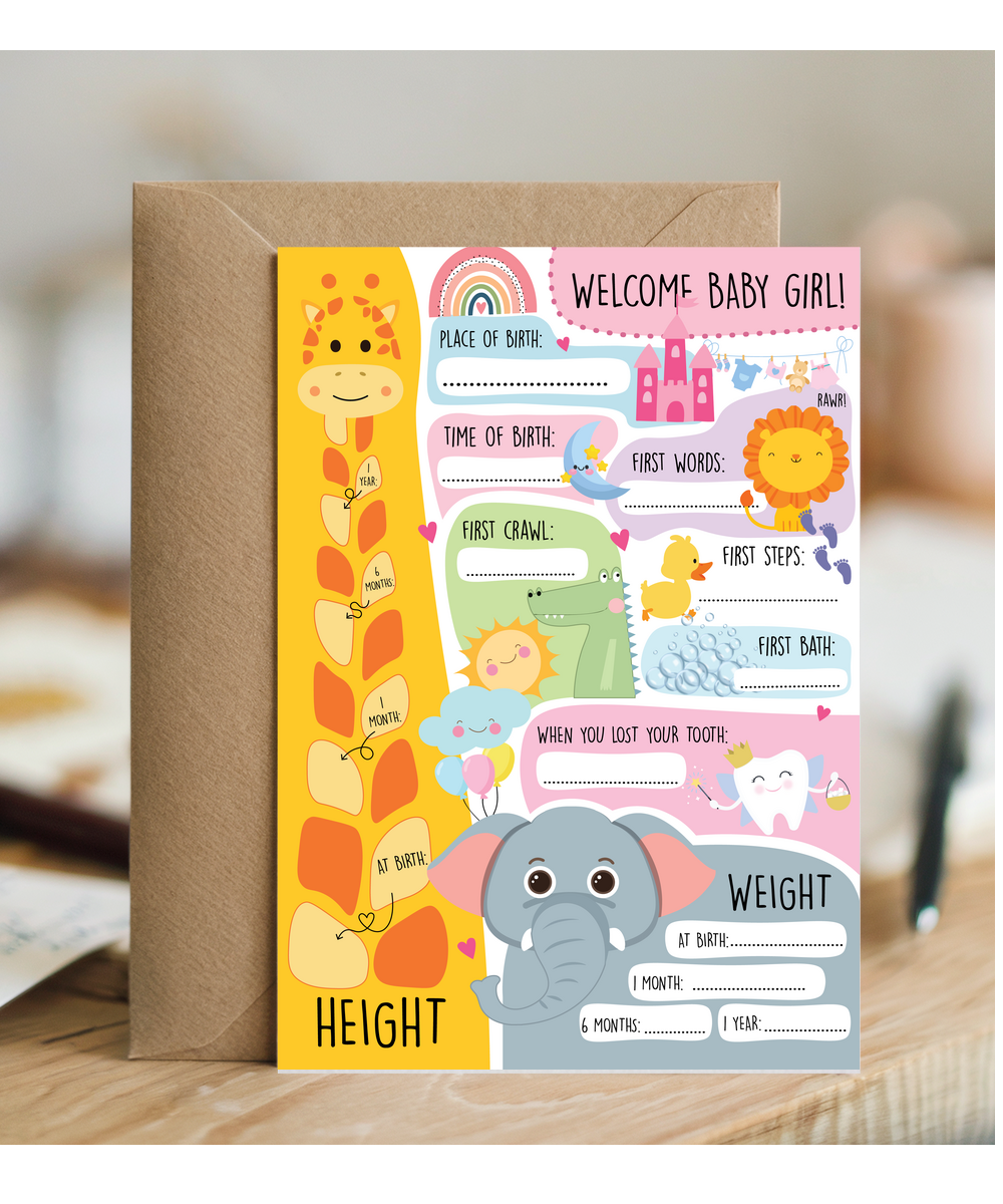 Baby girl's first milestones