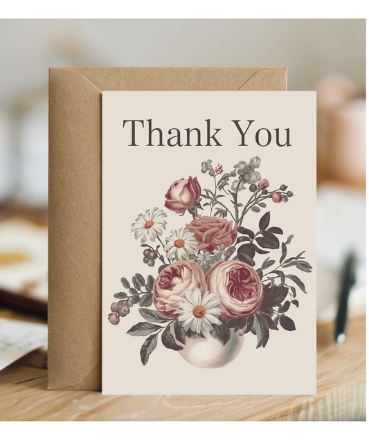 Thank You - Vintage Floral Arrangement