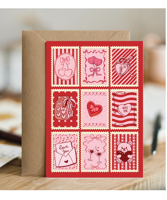 Valentines post stamps