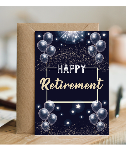 Happy Retirement with Balloons and Confetti