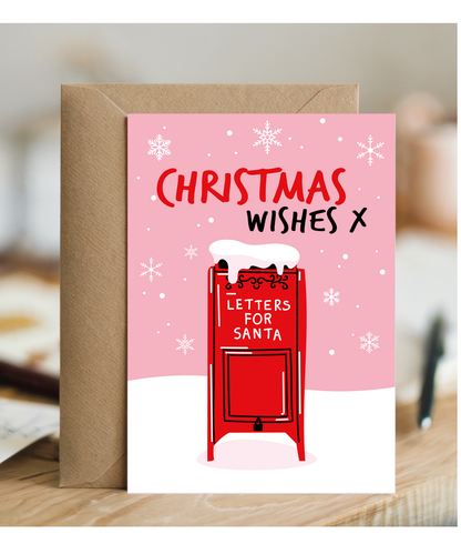 Christmas Card Letters for Santa Letter Box Christmas Wishes in Pink