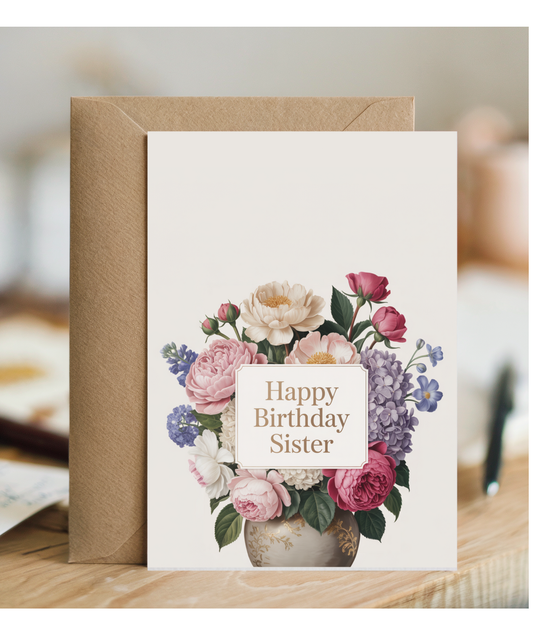 Happy Birthday sister, blooming flowers