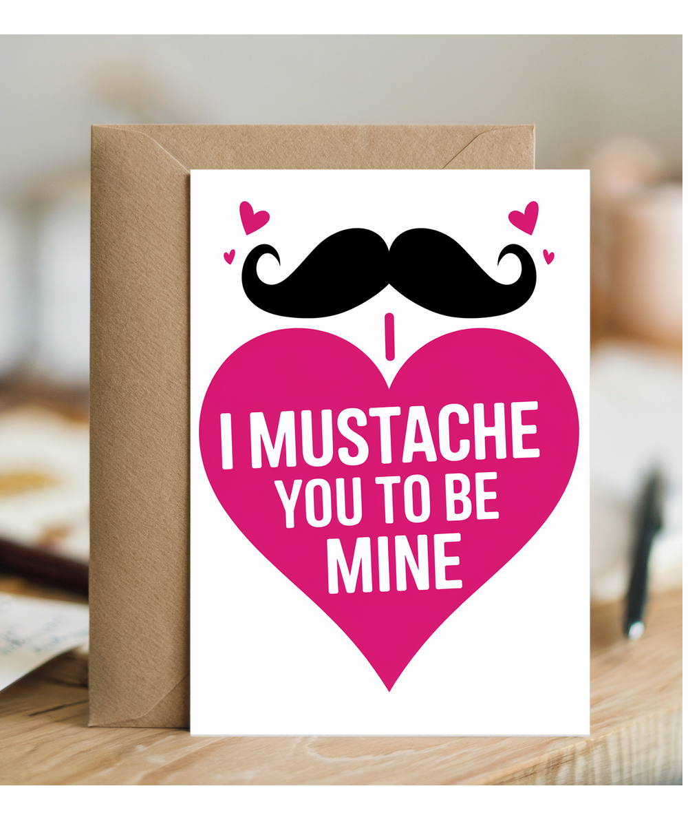 I mustache you to be mine Greeting Card