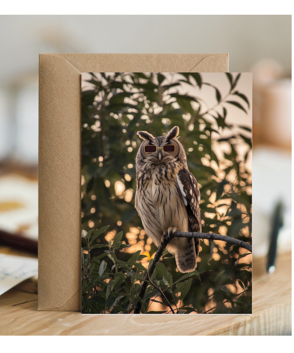 Owl in Tiny Sunglasses