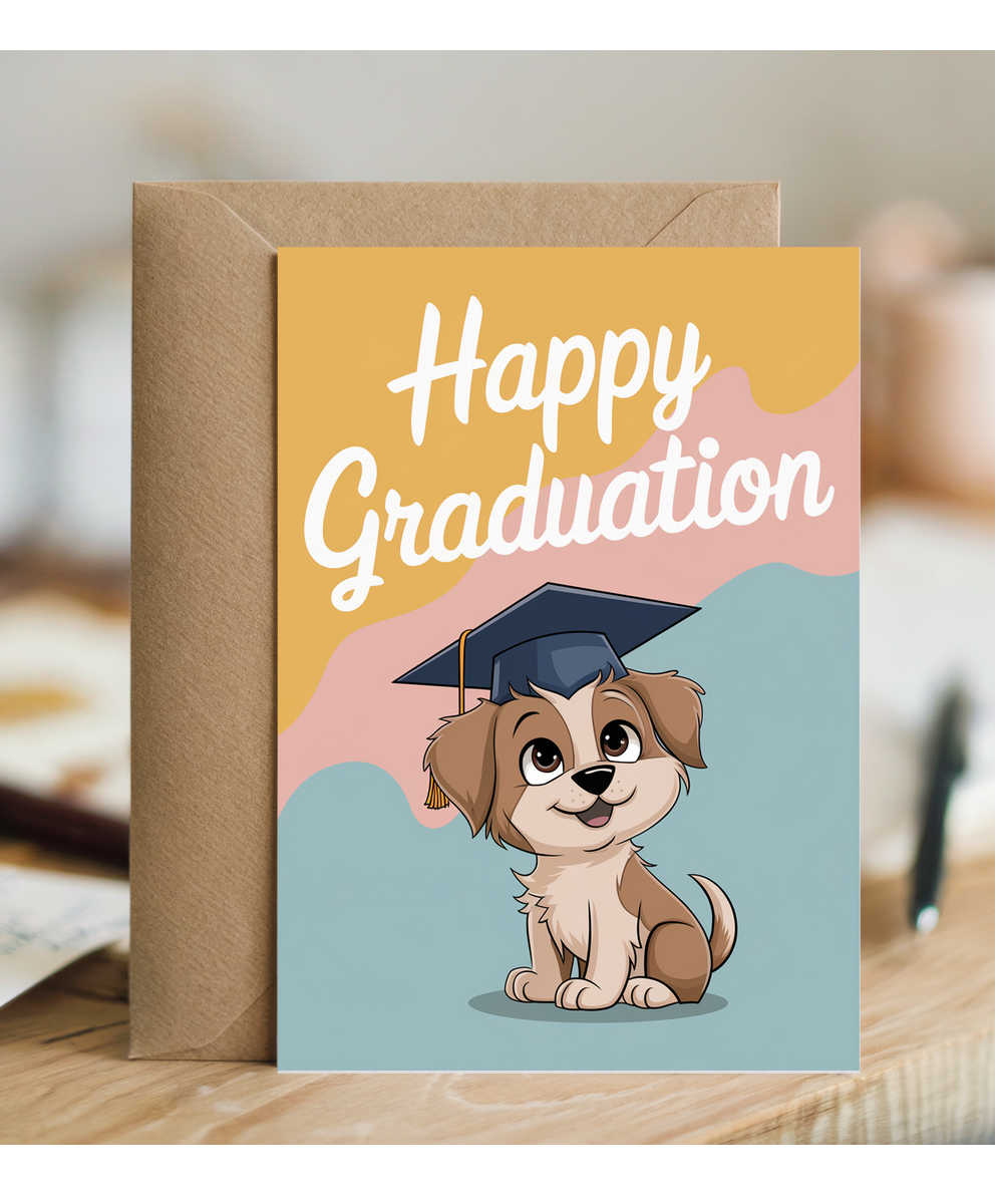 Happy Graduation - Puppy with a Cap