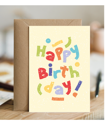 Playful Geometric Happy Birthday