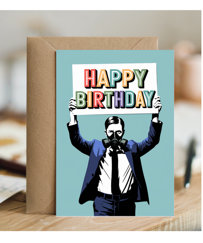 Happy Birthday Card Stencil man card for him