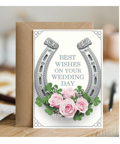 Diamonte horse shoe congrats on your wedding day