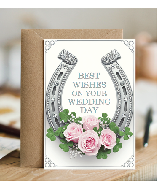 Diamonte horse shoe congrats on your wedding day
